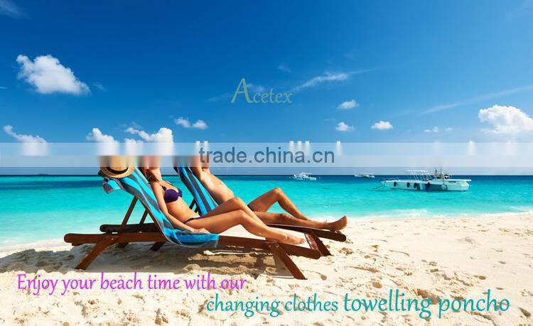 100% COTTON yarn-dyed woven stripes adult poncho towel stripes robe towel