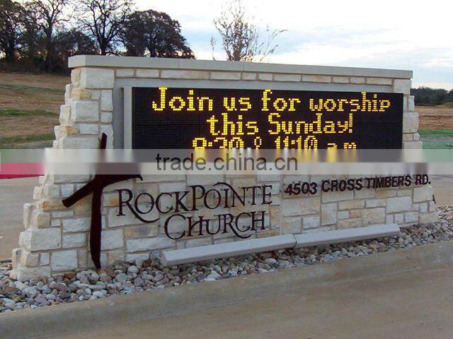 waterproof Semi-outdoor tri-color high brightness Led moving message display sign