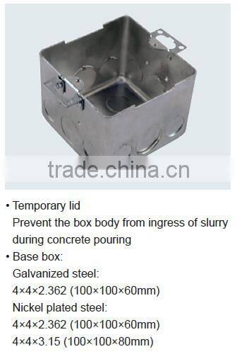 Square pop-up raised electrical outlets floor box