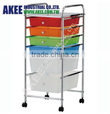 Home office colorful storage cart with drawer