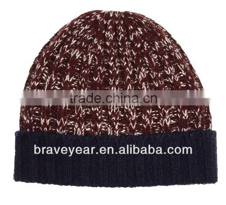 rib knitted beanie hat for men