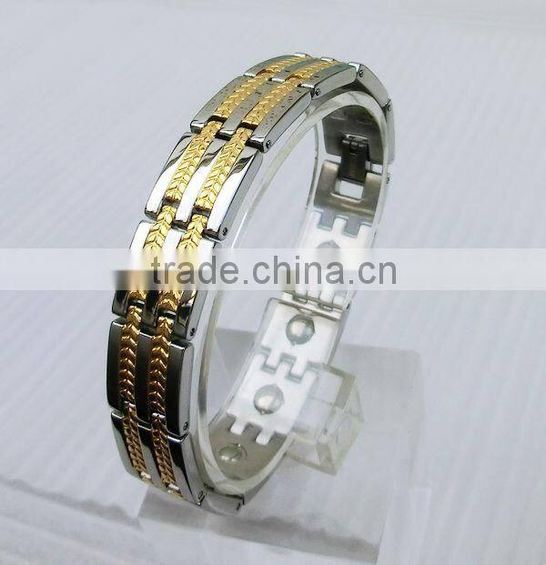Wheat Design Magnet Bracelet China Factory 316L Stainless Steel Jewelry