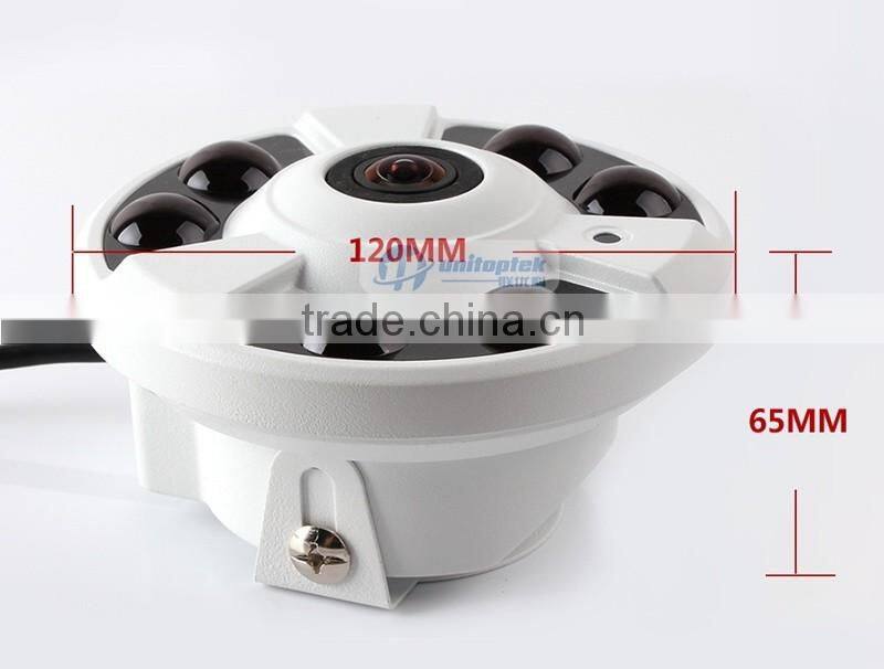 180/360 Degree Wide Angle NightVision 4MP Fisheye Panorama IP Camera With POE Port