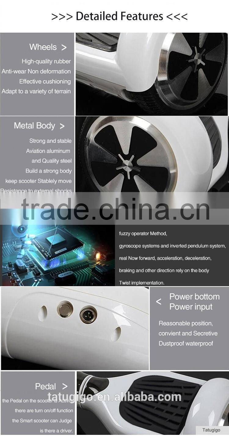 China 2 wheel smart electric self balancing scooter with remote