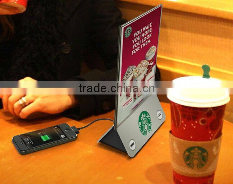 Trending products 2016 advertising power bank restaurant for menu stand