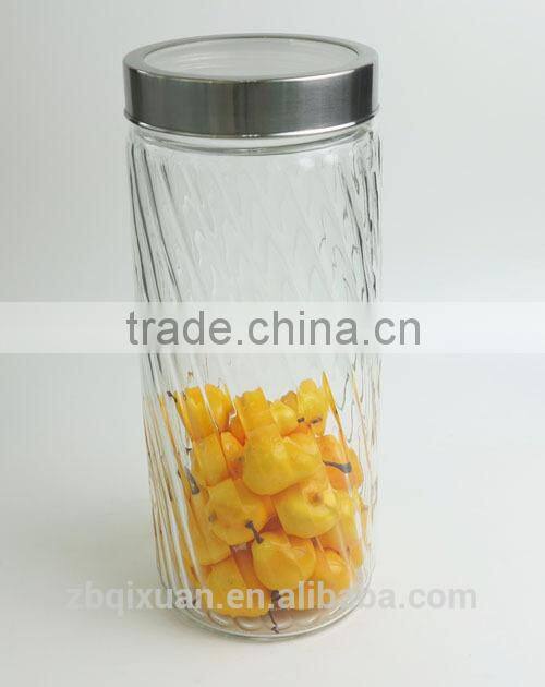 Beautiful Glass Storage Container with See-Through Metal Cover