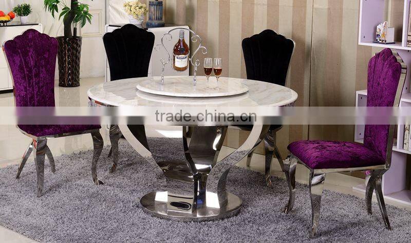 China popular dining room round marble table