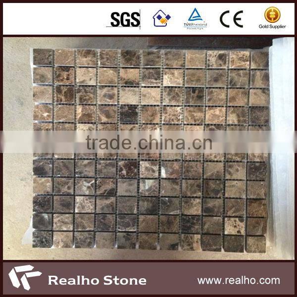 marron emperador marble wall mosaic