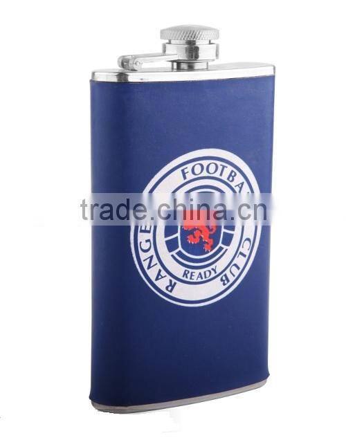New fashion stainless steel hip flask with PU leather wrap