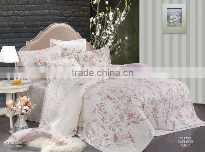New luxury design reactive printing elegant tencel wedding bedding sets,solid colour