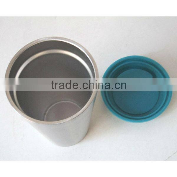 Mug stainless steel design double 16oz with silicone lid