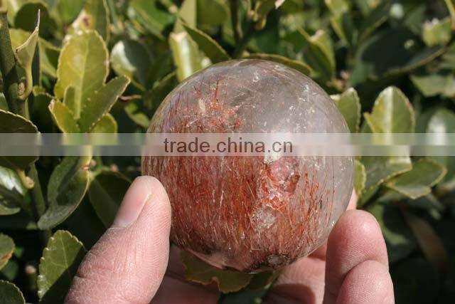 wHOLESALE Red Hair Quartz Crystal Rock Ball