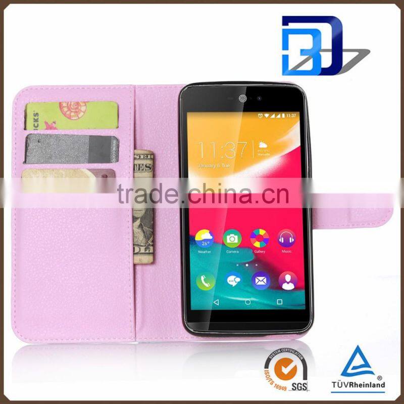 new products 2016 innovative product Stand Wallet Lychee Leather flip cover for Wiko Rainbow Jam 4G phone accessories