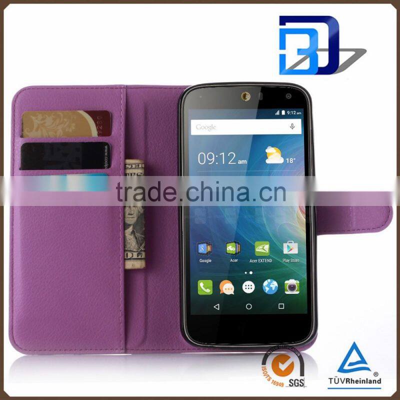for acer liquid z630 case, Litchi Design Credit Card Wallet Stand Flip leather case for Acer Liquid Z630 low price china