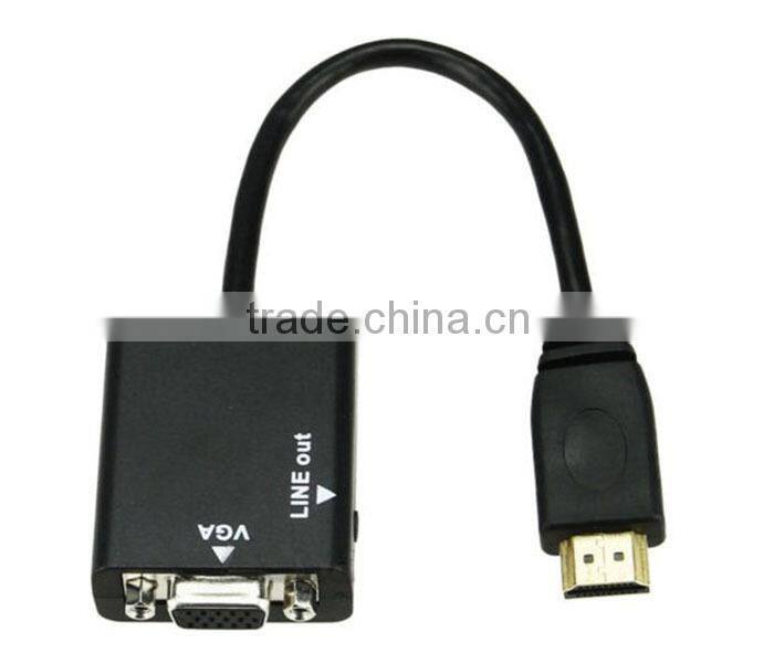 720P 1080i 1080P HDMI Male to VGA TV AV HDTV Converter Adapter With Audio Cable