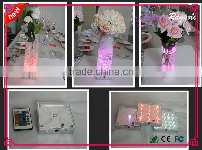Rechargeable wedding table centerpiece glass bottle light base for decoration