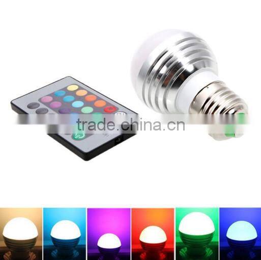 alibaba express 110v 220v 3w color remote led bulb