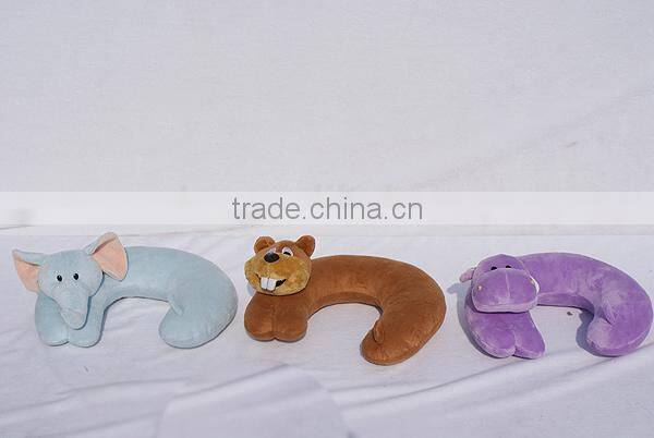 Very cute embroidered plush animal pillow