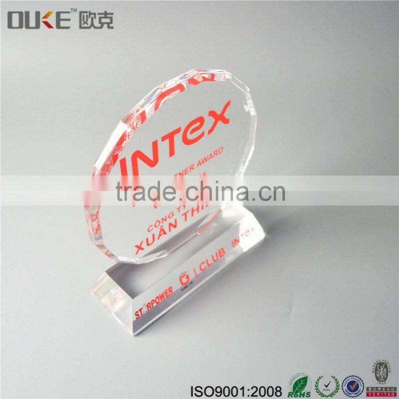 custom wholesale high transparent acrylic trophy
