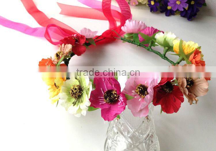 Colorful Flower Head Garland Small Cute Flower 100% Handmade Hawaii Head wreath