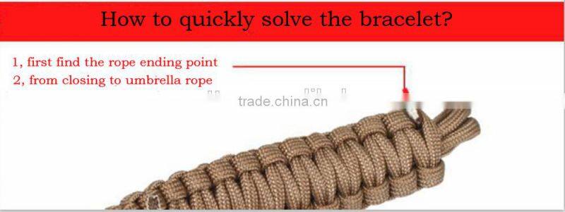 U umbrella rope bracelet outdoor survival bracelet Quick release seven core umbrella rope survival bracelet Emergency escape rop