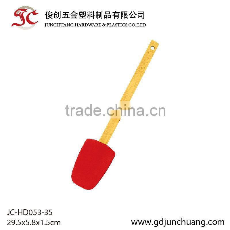 Food grade silicone spatula supplier offer wooden handle spatula