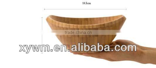 Unique Oval Spun Clear Boat Bamboo Salad Fruit Bowl