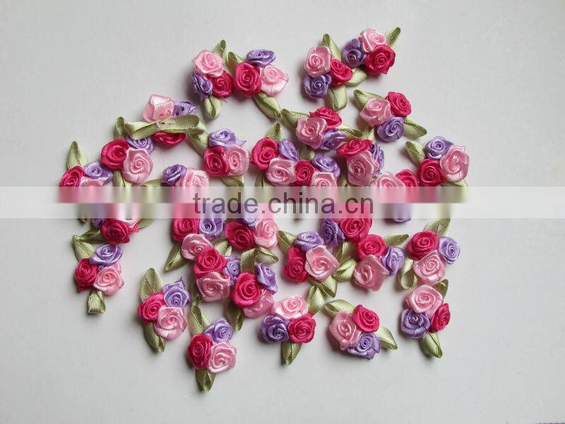 Decorative handmade satin ribbon flowers