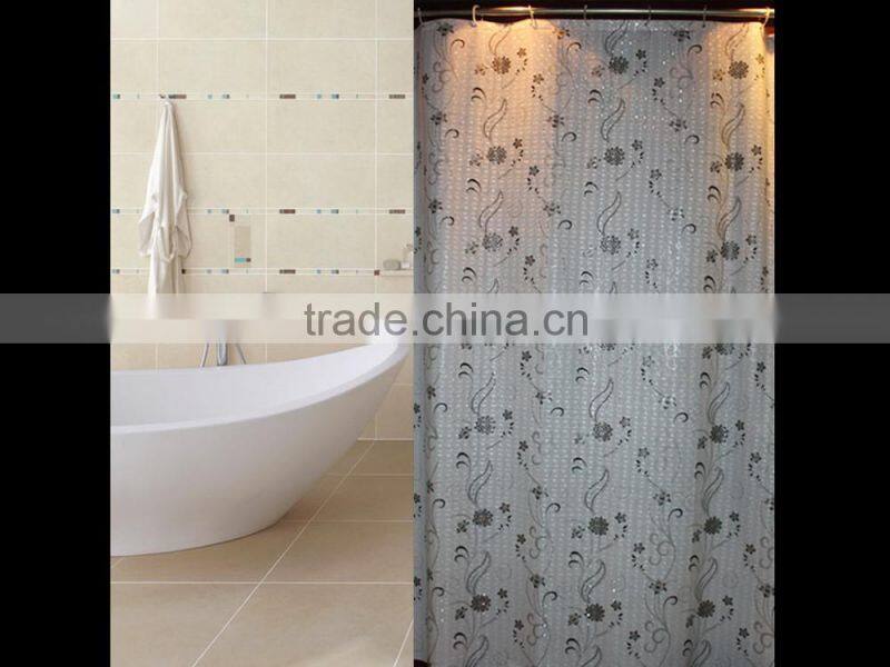 European clear transparent PRINTED PEVA shower curtains