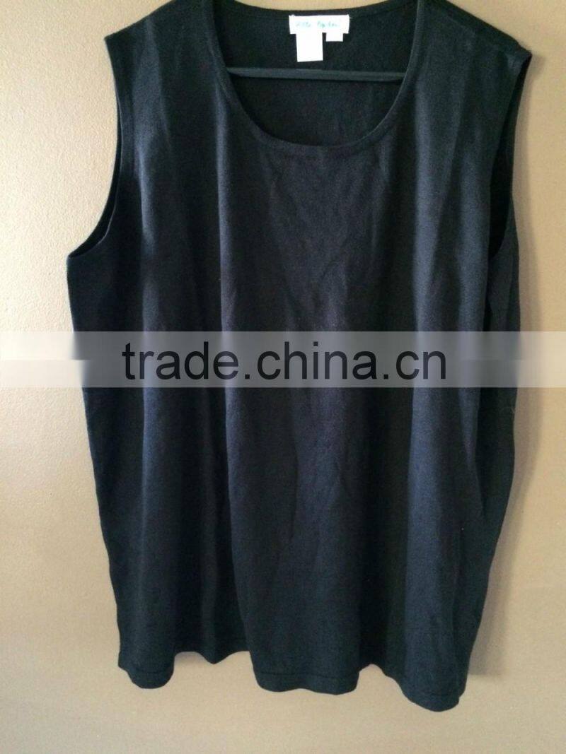 15JWB0131 woman 100%bamboo fiber thin sweater T shirt without sleeves