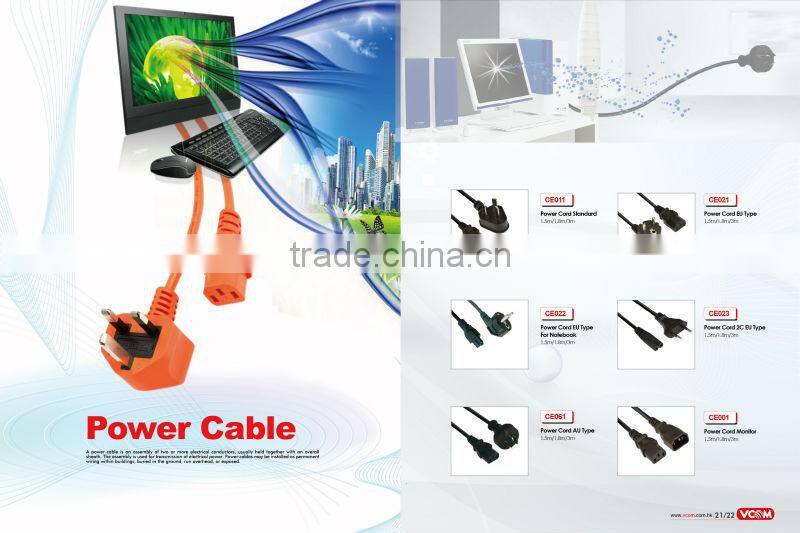 Best selling copper conduct EU type power cord