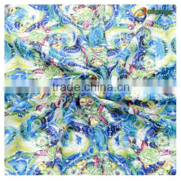 Hot sale simple flower cotton print fabric crochet pattern design