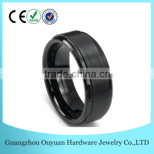Dome Black Tungsten Ring, Tungsten Carbide Ring, Mens Tungsten Carbide Ring