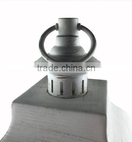 Big white plastic hurricane lantern with led candles