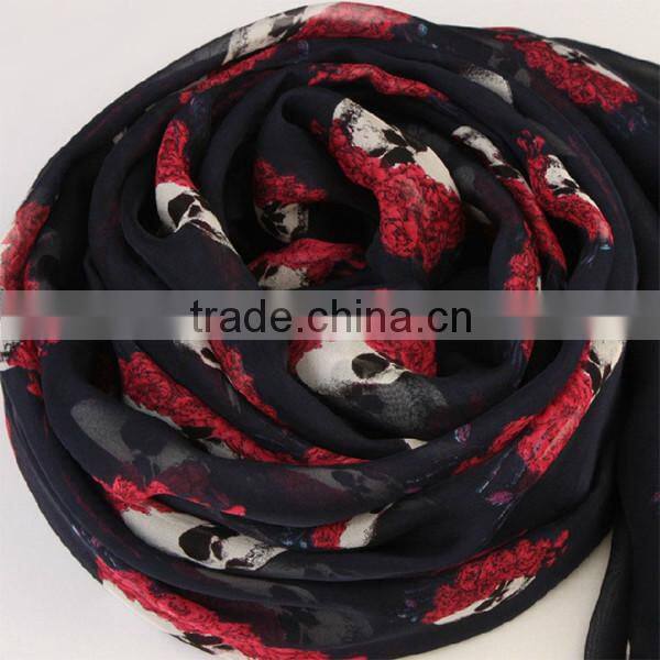 2014 Chiffon Skull Scarf Fashion Scarf