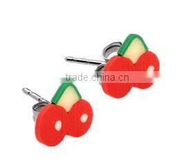 2016 hot sale 316L surgical stainless steel ear studs Fruits wholesale body piercing jewelry