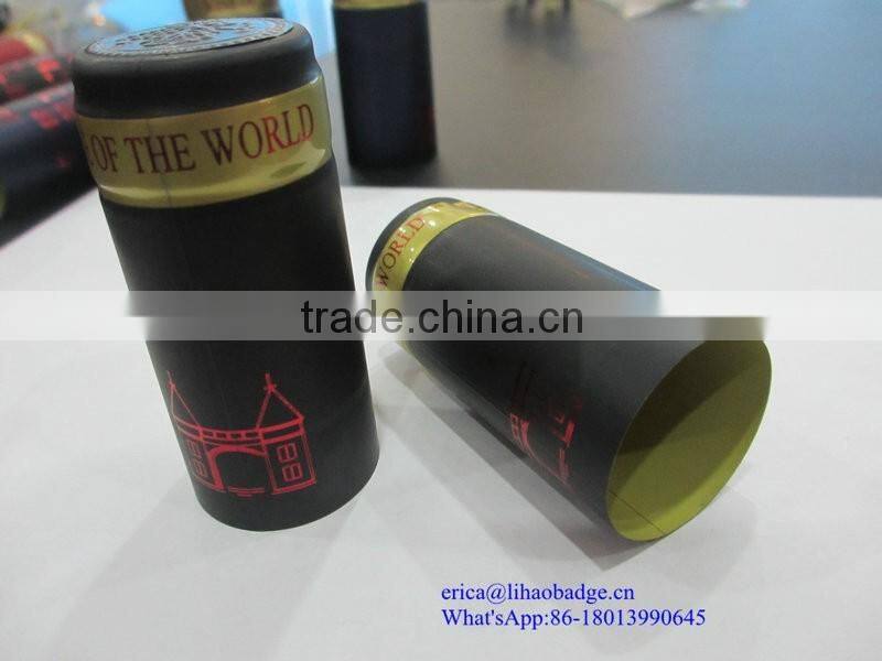PVC heat shrink wine capsule,metal label