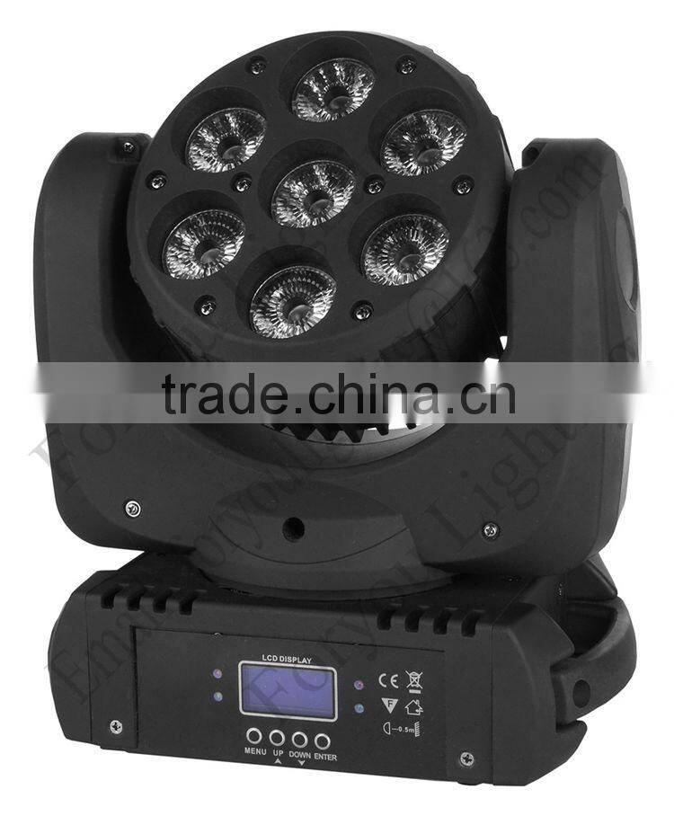 Epsilon Pro Quadbeam 7 Wash Mini Beam 7pcsx 15W 18W RGBWA-UV 6-in-1 LED Moving Head DJ Light