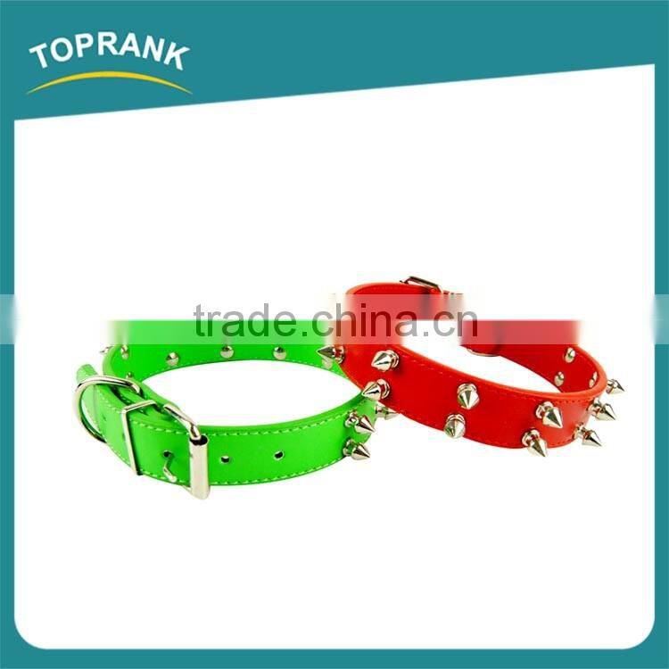 Wholesale rivets PU leather hunting dog collar for hunting dog