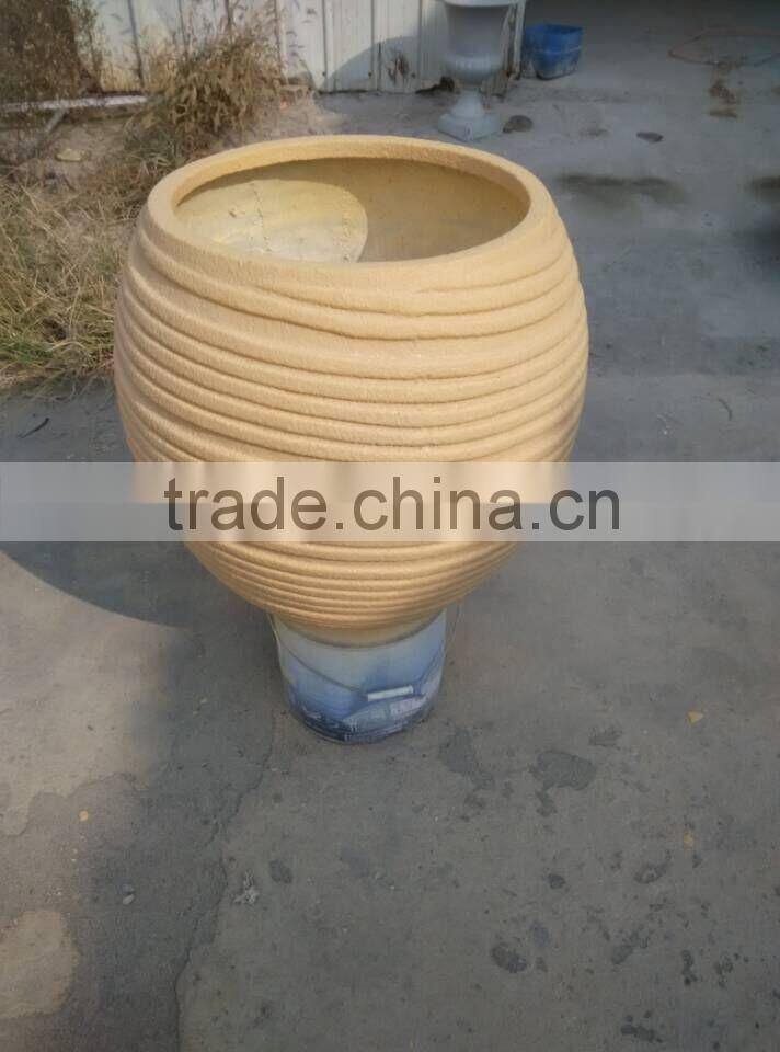 Sand stone Oval pot FRP flower pot sand spouting pot for garden decoration