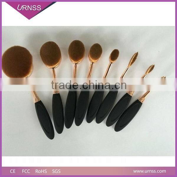 Professinal Rose Gold Oval Toothbrush Foundation Makeup Brush Set
