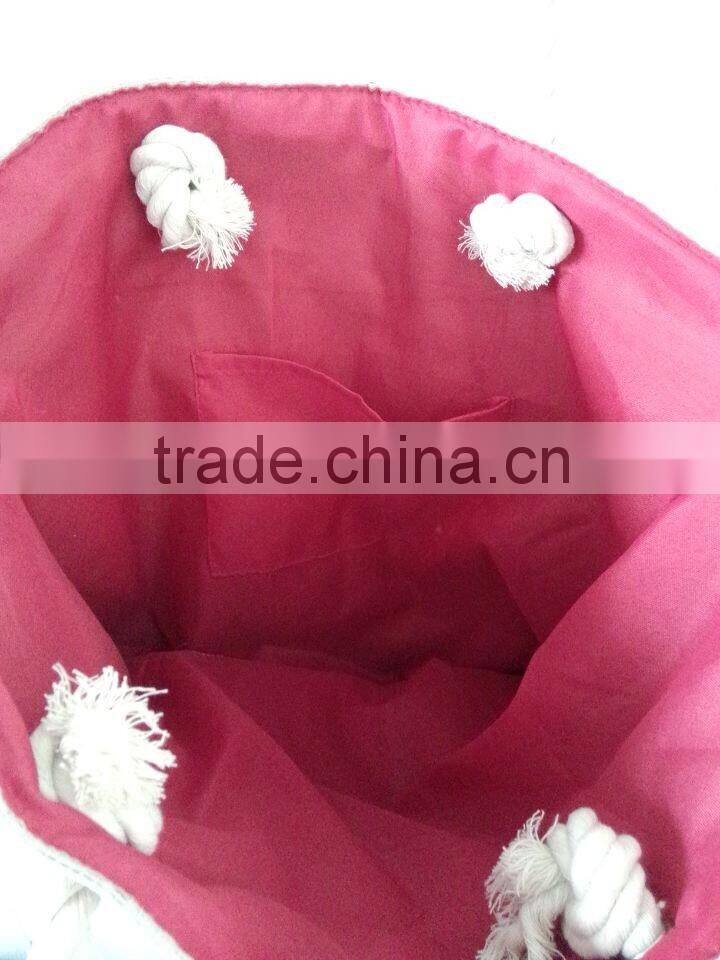 papet straw bag with stripe