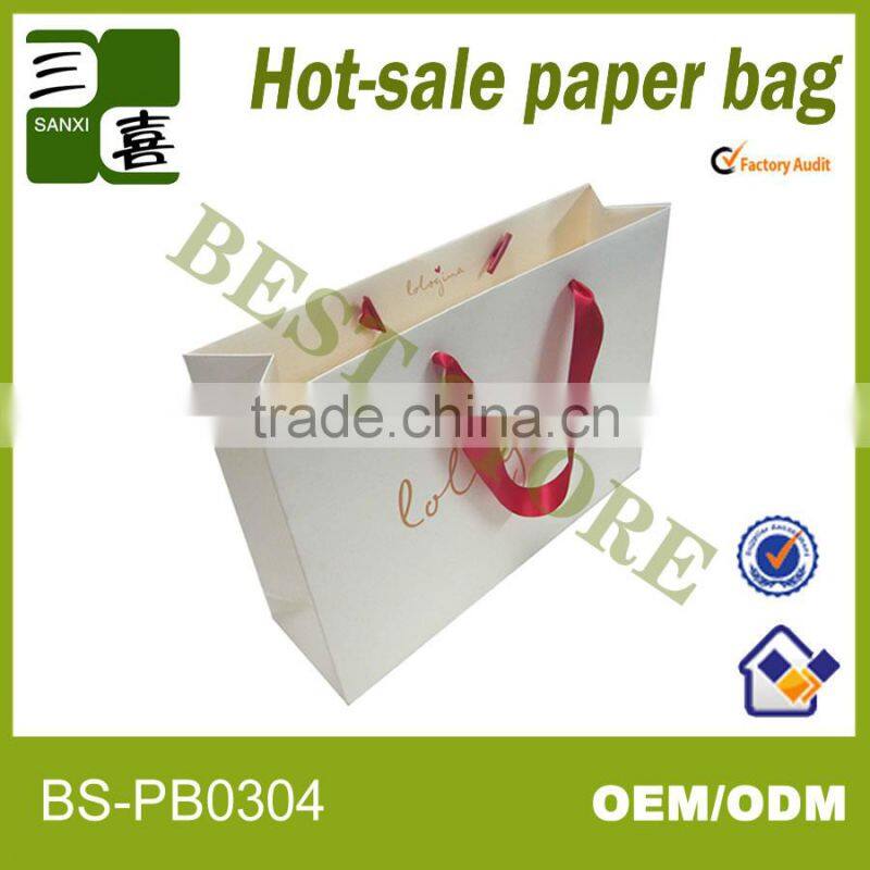 Stripe paper bag for clothes packaging with factory low price