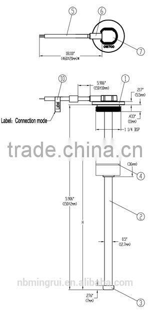 MR-MS3-150 High precision stainless steel material oil tank gauge