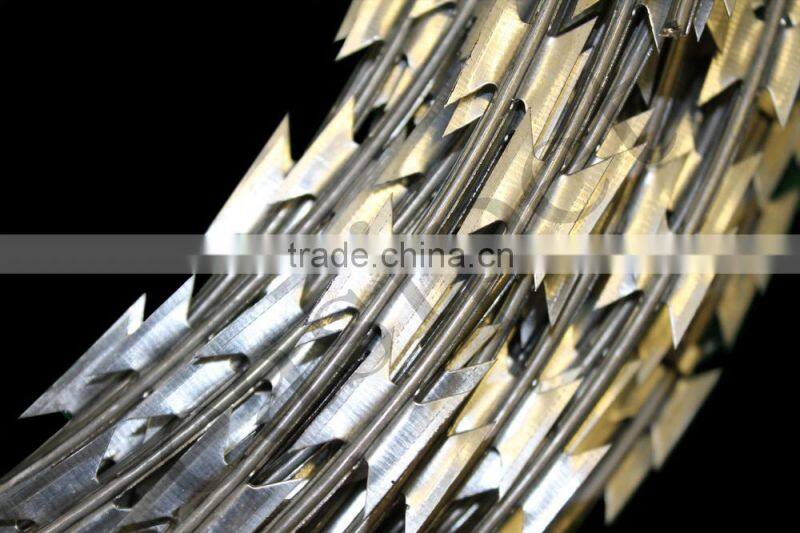 Razor Wire 65m long 10m Coiled Concertina Type Security Fencing