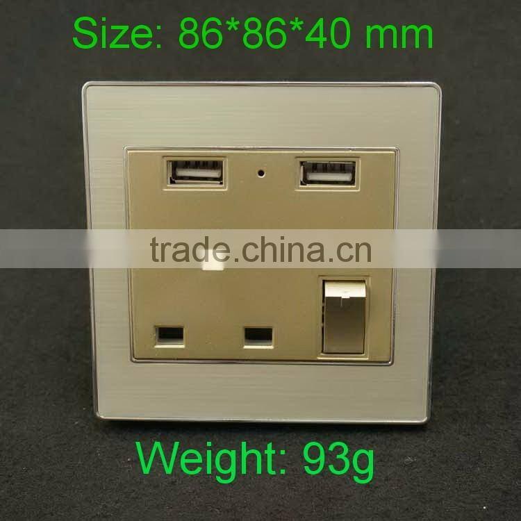 Top quality ce certified powerpoint wall switch socket with usb port