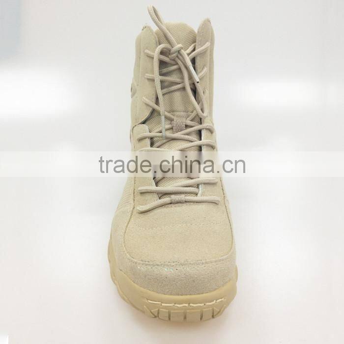 Beige Genuine Leather Breathable Tactical Boots