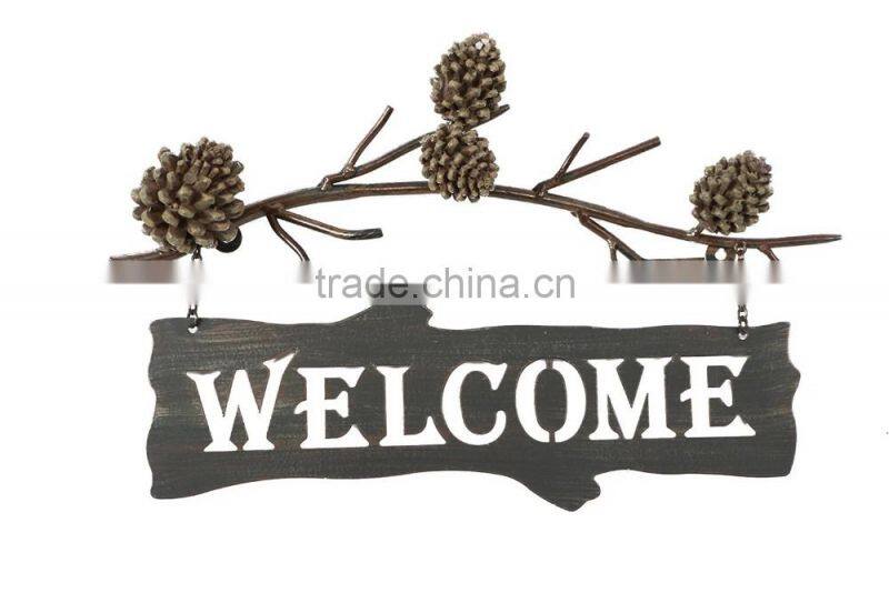 Custom Pinecone Decoraion Welcome Sign