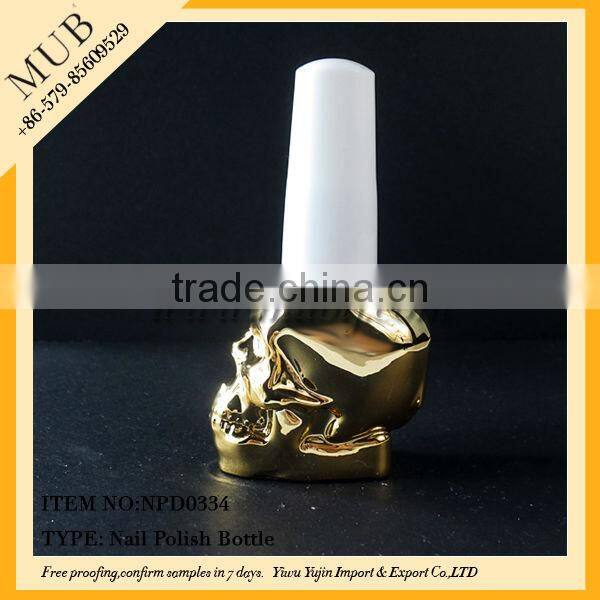 Classic skull empty nail polish glass bottle