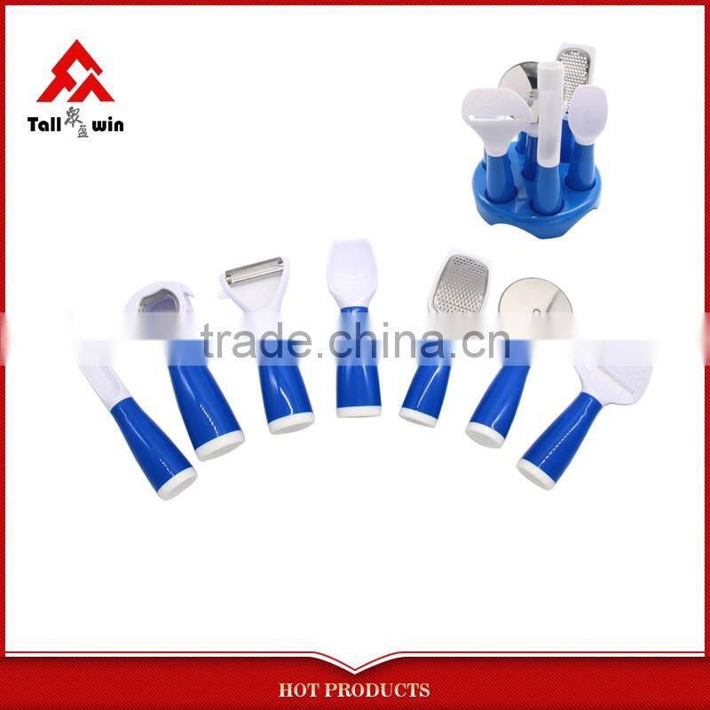 2015 new!!!Stainless Steel kitchen gadgets tools,color handle cooking set